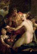 Hans von Aachen Hans von - Bacchus Ceres und Amor oil painting reproduction